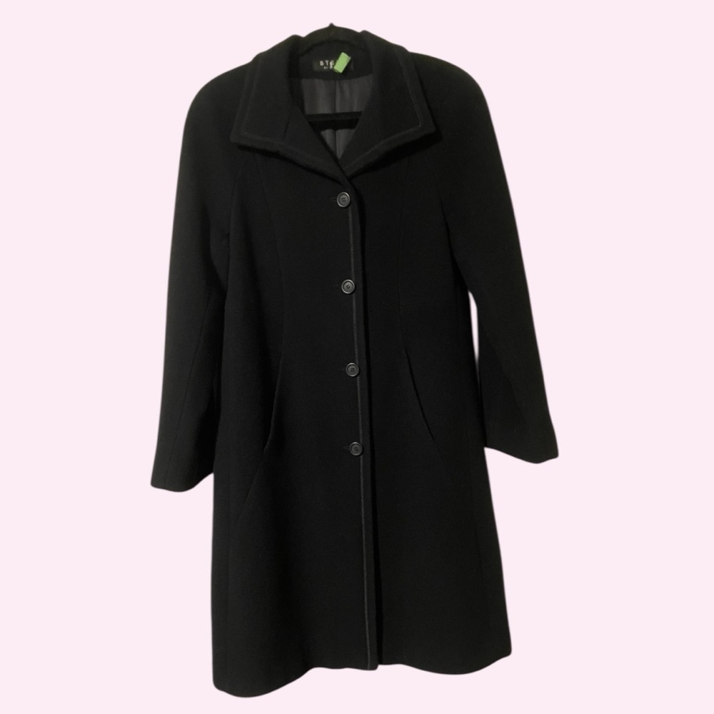 Steve by Searle Classic Black Cashmere Coat size 4-6 - Picture 9 of 14